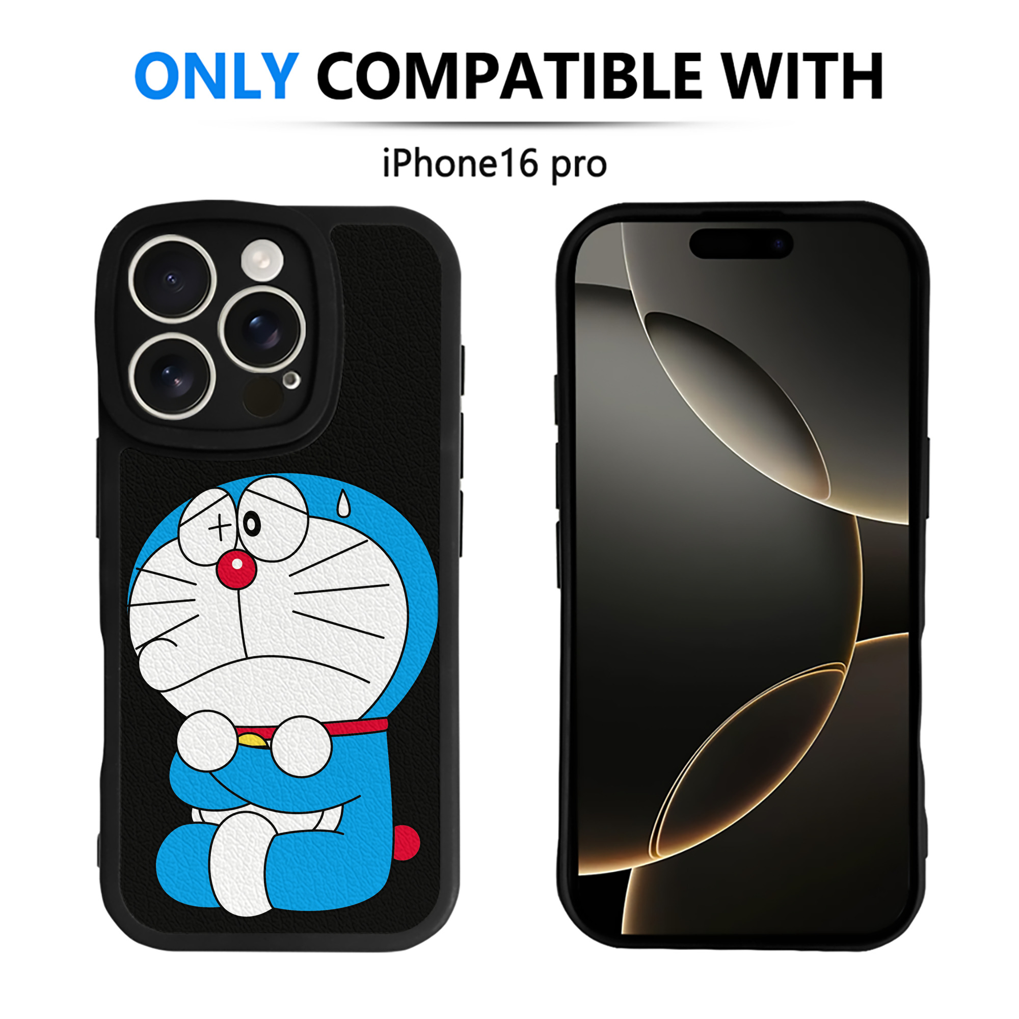（画像用） ドラえもん Doraemon 【iPhone 16シリーズ対応】シリコンスマホケース（レザー調） 材質：シリコン